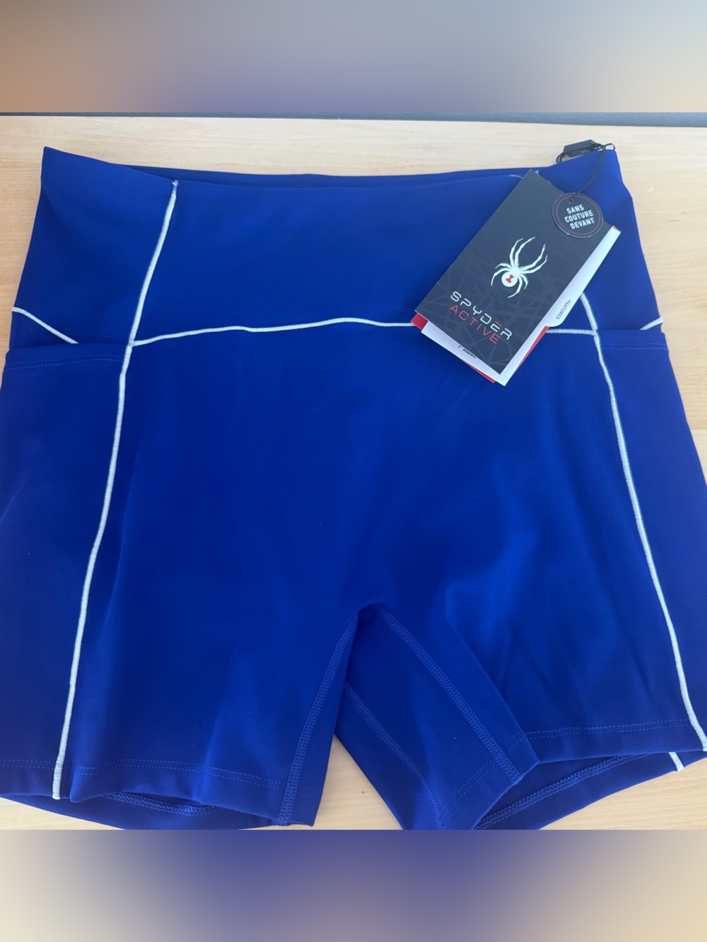 Spyder Royal Blue Bike Shorts with White Piping